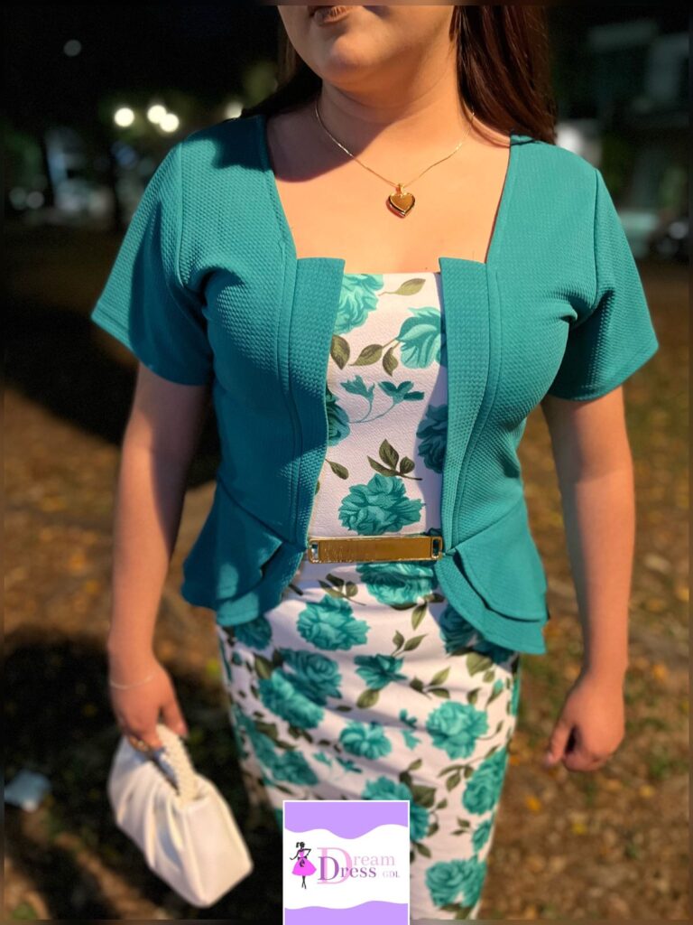 Vestido Peplum Verde Aqua (2)
