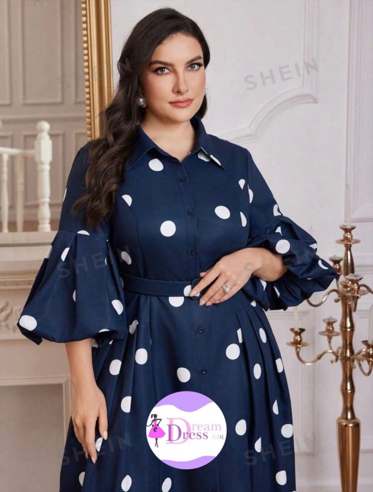 Dress Estampado De Lunares Y Manga Acampanada (1)